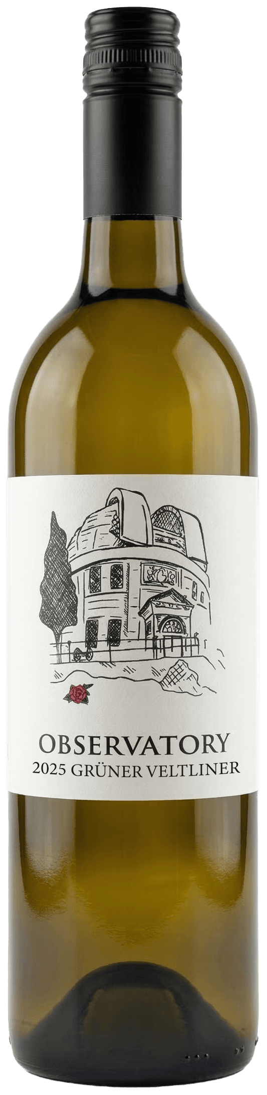 A bottle of 2025 Observatory Grüner Veltliner
